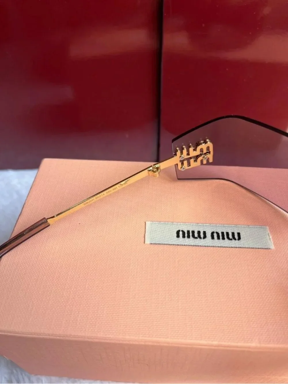 Miu Miu Rimless Sunglasses Light Purple with Gold